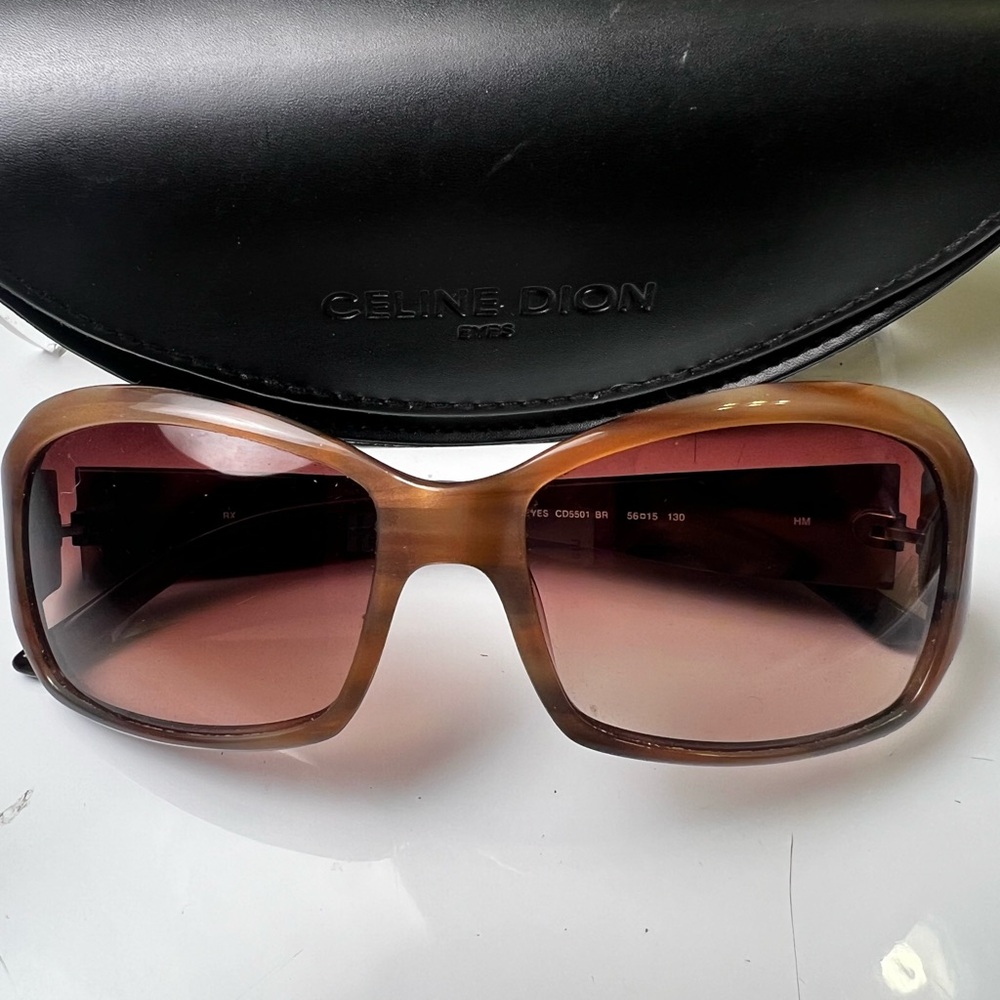 Celine Dion Preowned women’s brown sunglasses and case - Picture 4 of 16